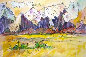 Eastern Sierra, Original Woody Hansen Watercolor painting