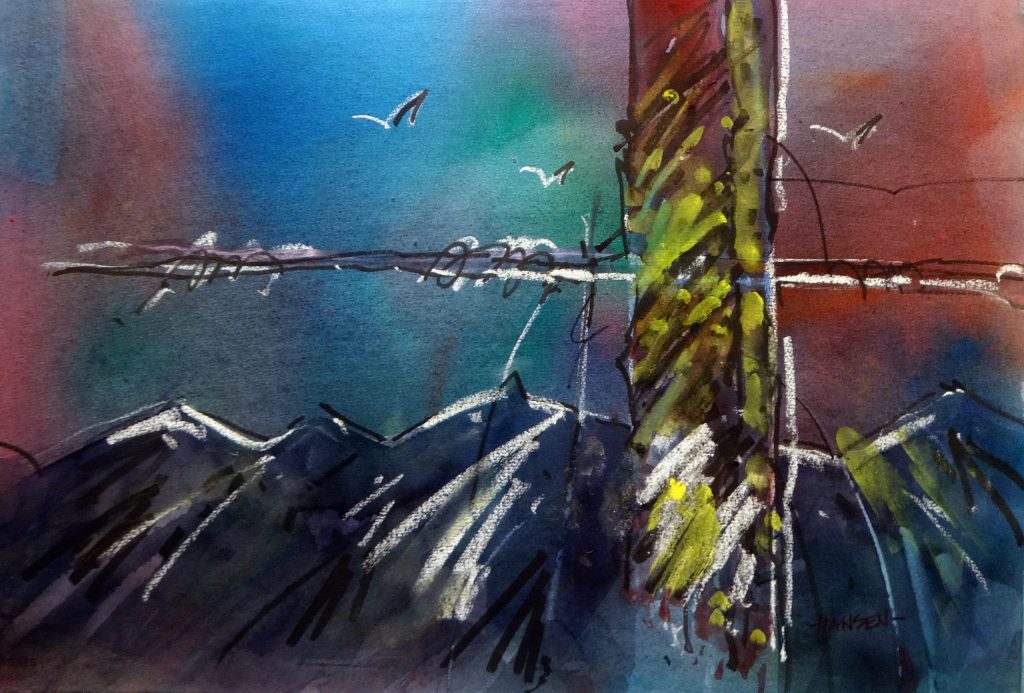 Original watercolor painting by Woody Hansen